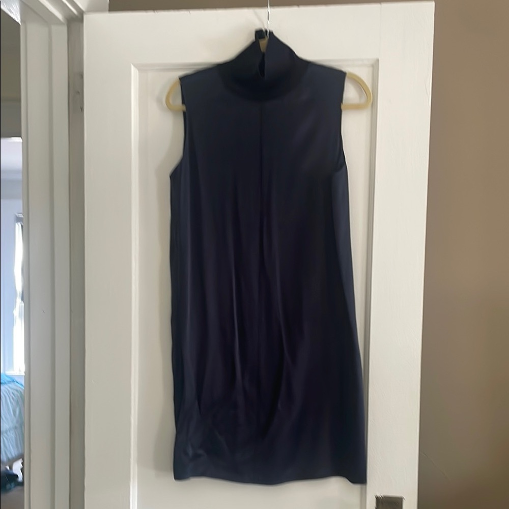 Rag & Bone Navy Sheath Mini Dress with Mock Neck